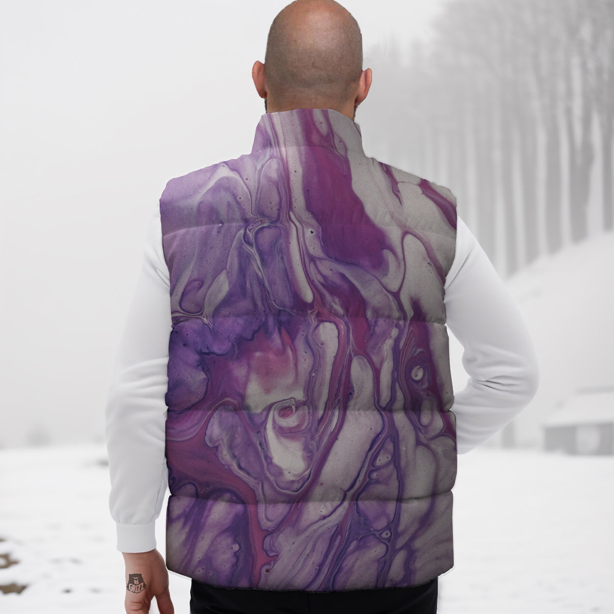 Avocado Floral Palm Leaves Pattern Print Down Vest