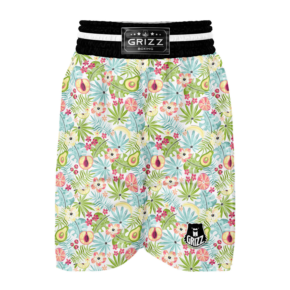 Avocado Fruit Print Boxing Shorts-grizzshop