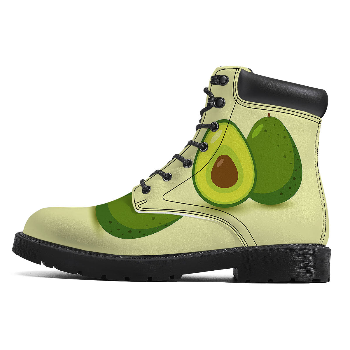 Avocado Green Print Boots-grizzshop