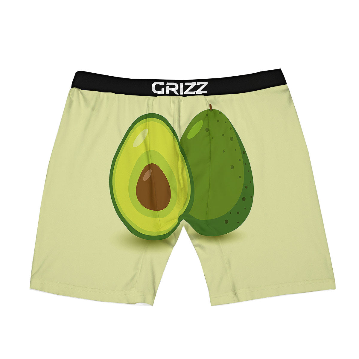 Avocado Green Print Boxer Briefs-grizzshop