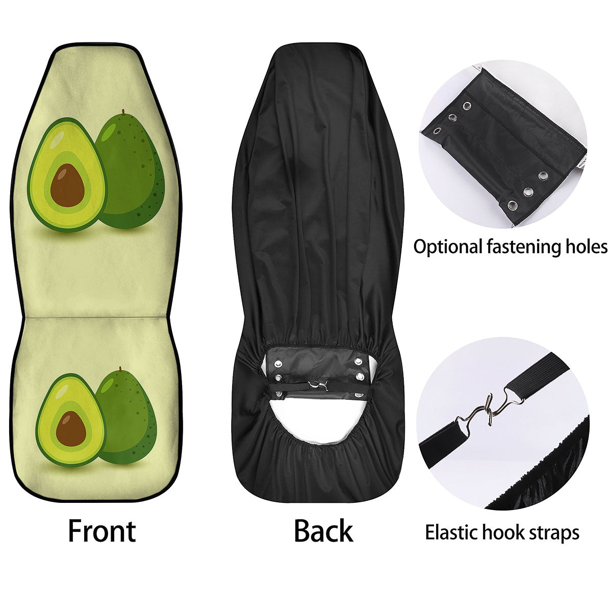 Avocado Green Print Car Seat Covers-grizzshop