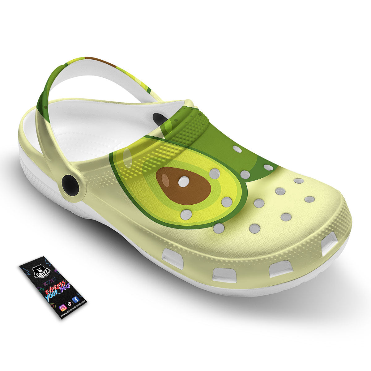 Avocado Green Print Clog-grizzshop