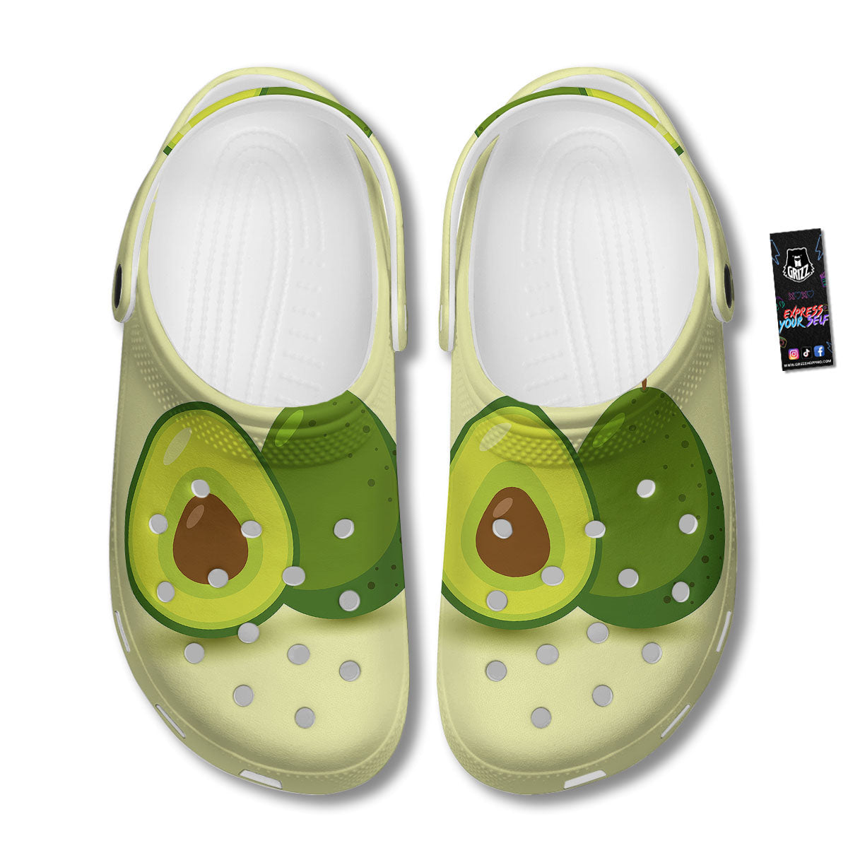 Avocado Green Print Clog-grizzshop