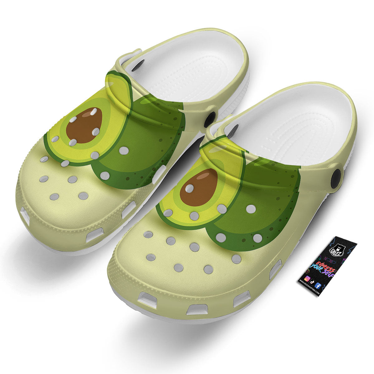 Avocado Green Print Clog-grizzshop