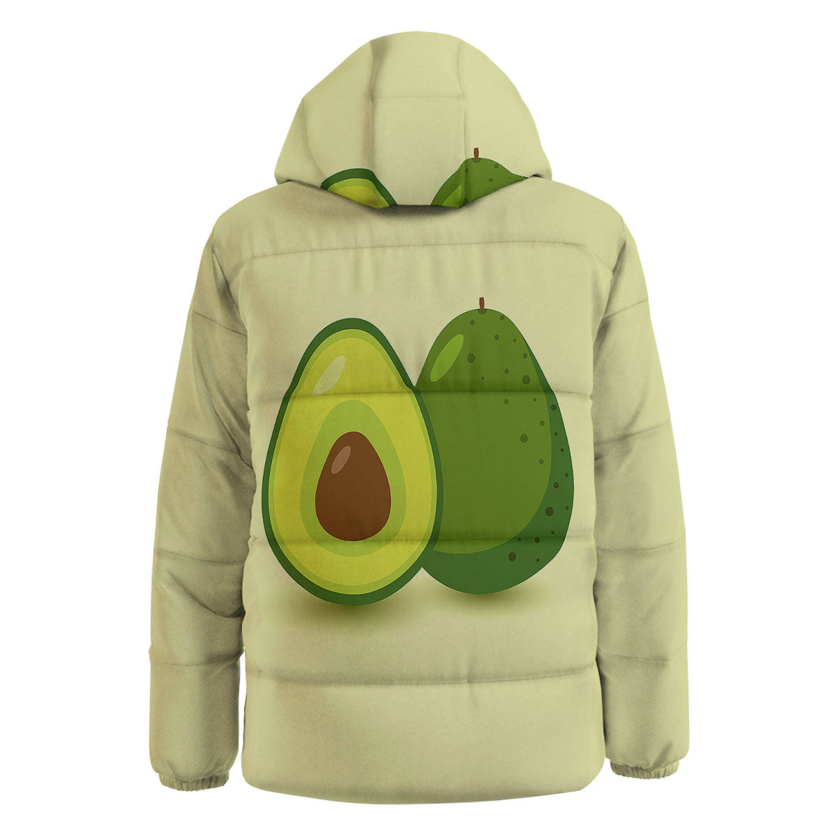 Avocado Green Print Down Jacket-grizzshop