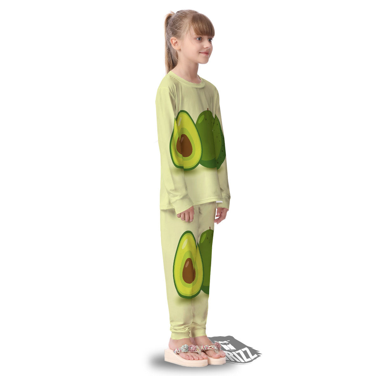 Avocado Green Print Kid's Pajamas-grizzshop
