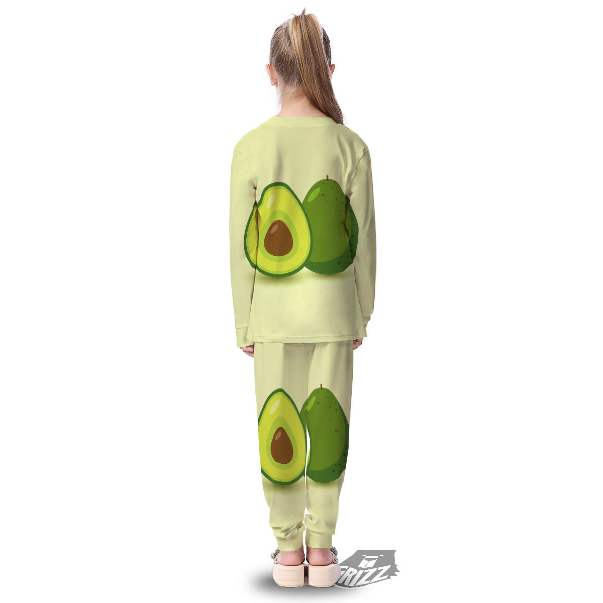 Avocado Green Print Kid's Pajamas-grizzshop