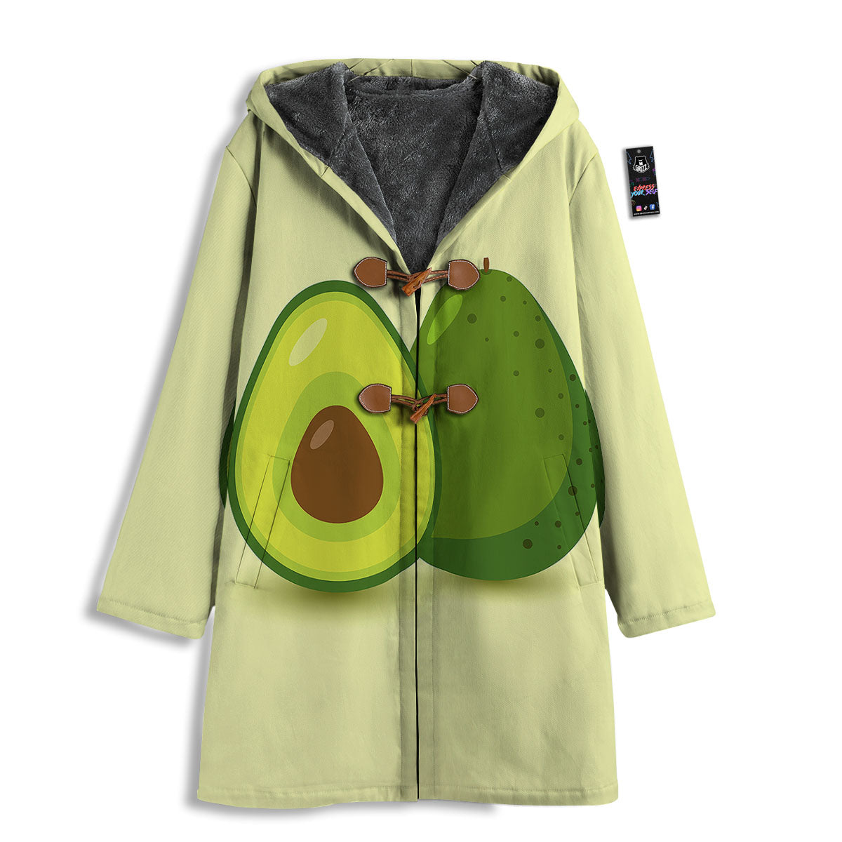 Avocado Green Print Men's Windbreaker Jacket-grizzshop