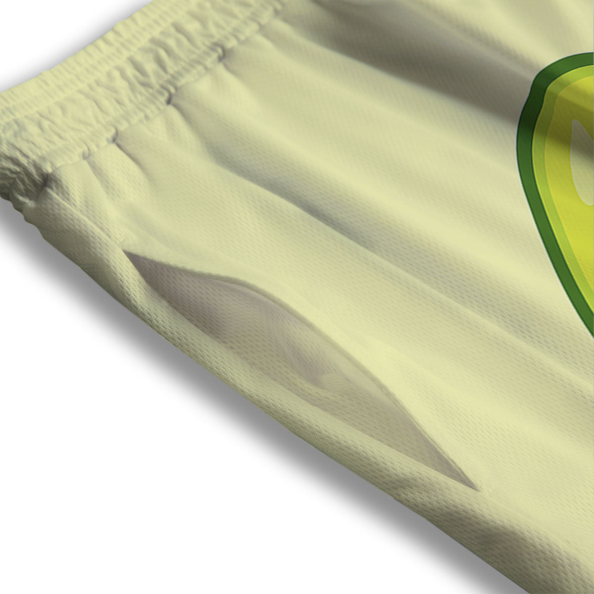 Avocado Green Print Mesh Shorts