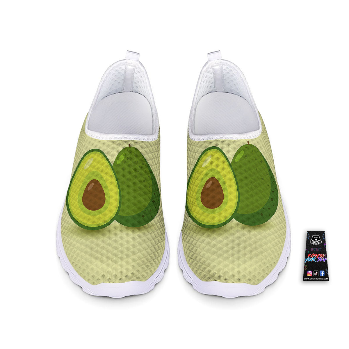 Avocado Green Print Nurse Shoes-grizzshop