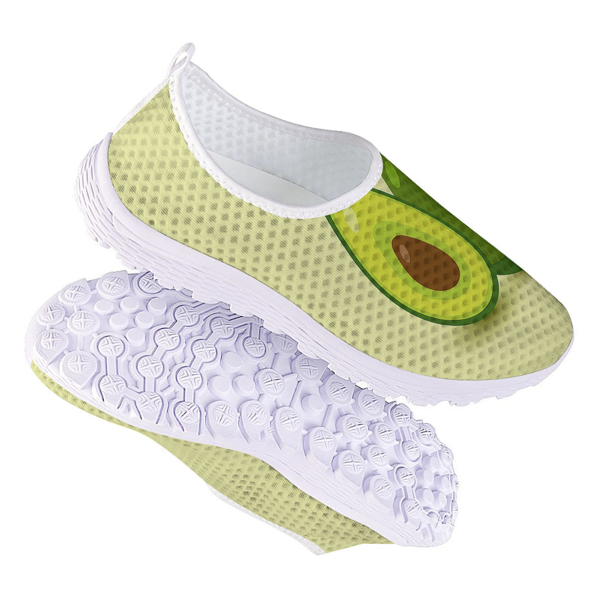 Avocado Green Print Nurse Shoes-grizzshop