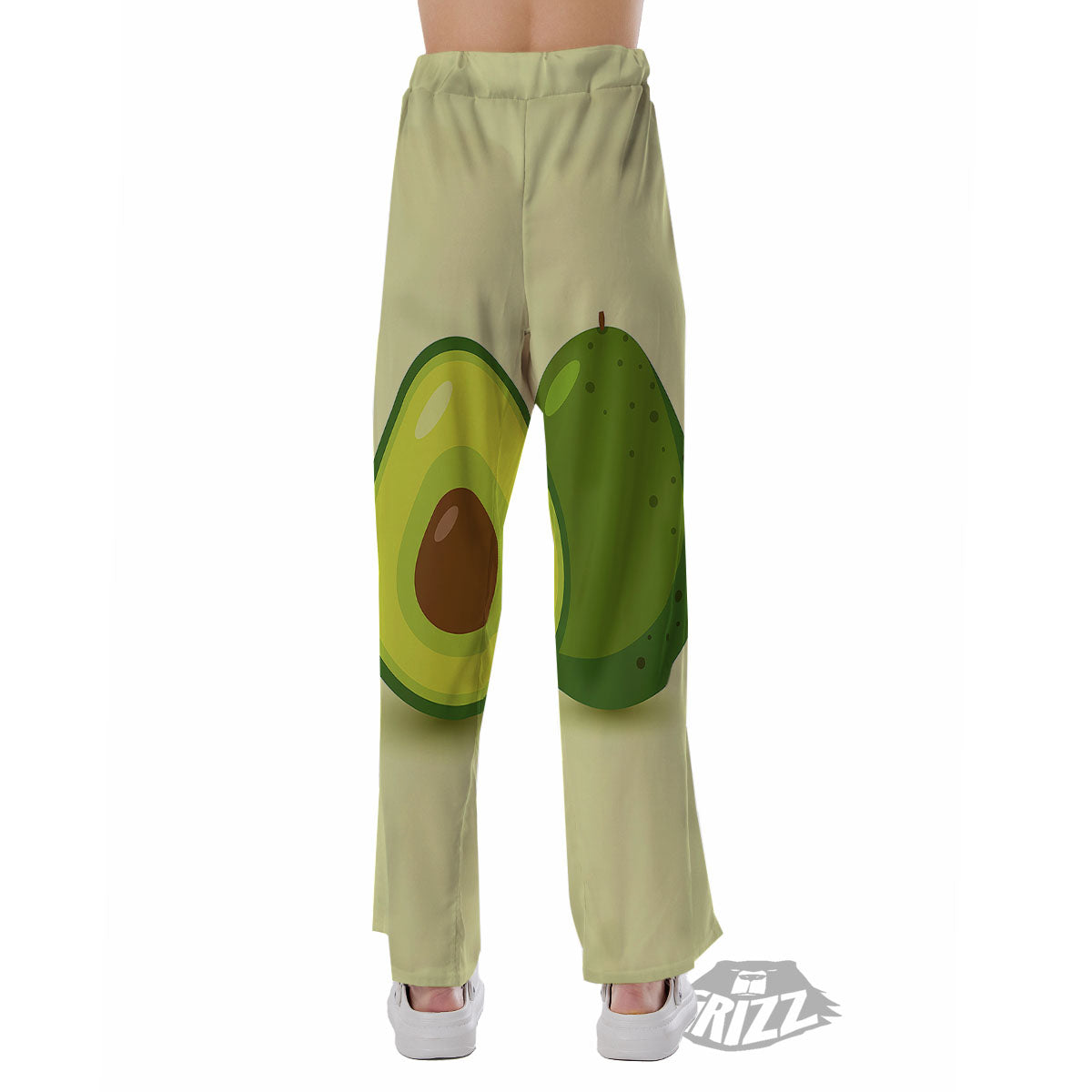 Avocado Green Print Pajama Pants-grizzshop