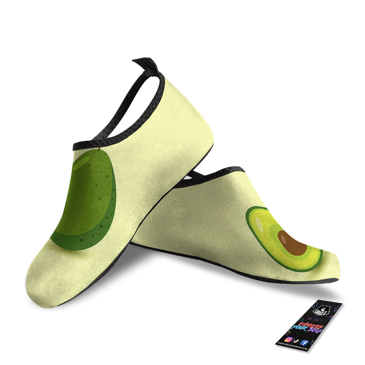 Avocado Green Print Water Shoes-grizzshop