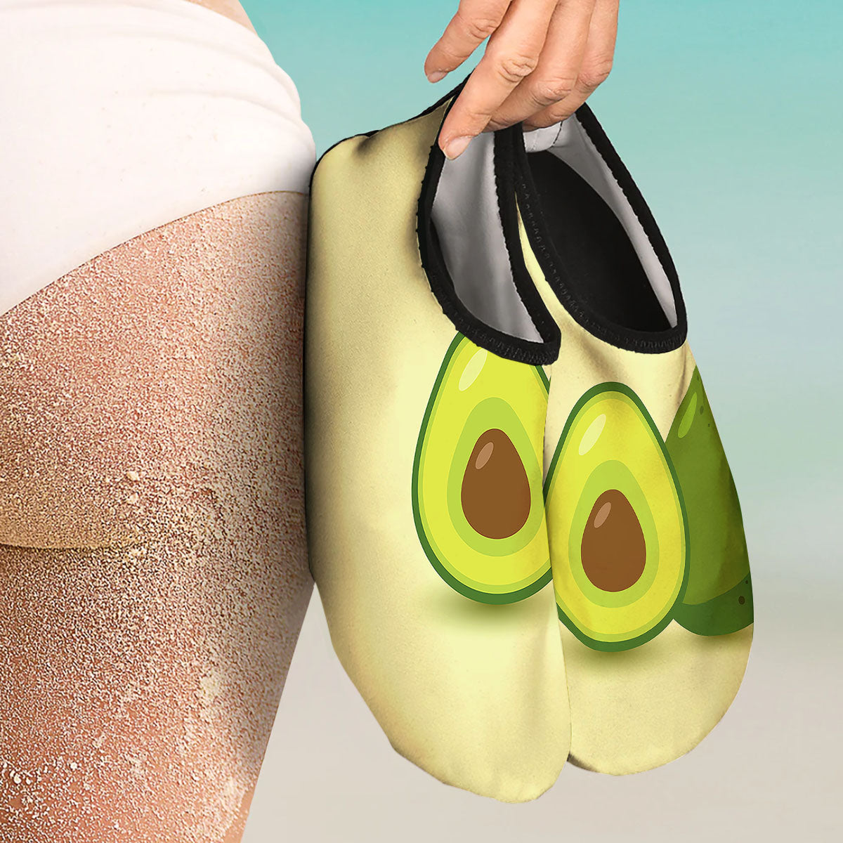 Avocado Green Print Water Shoes-grizzshop