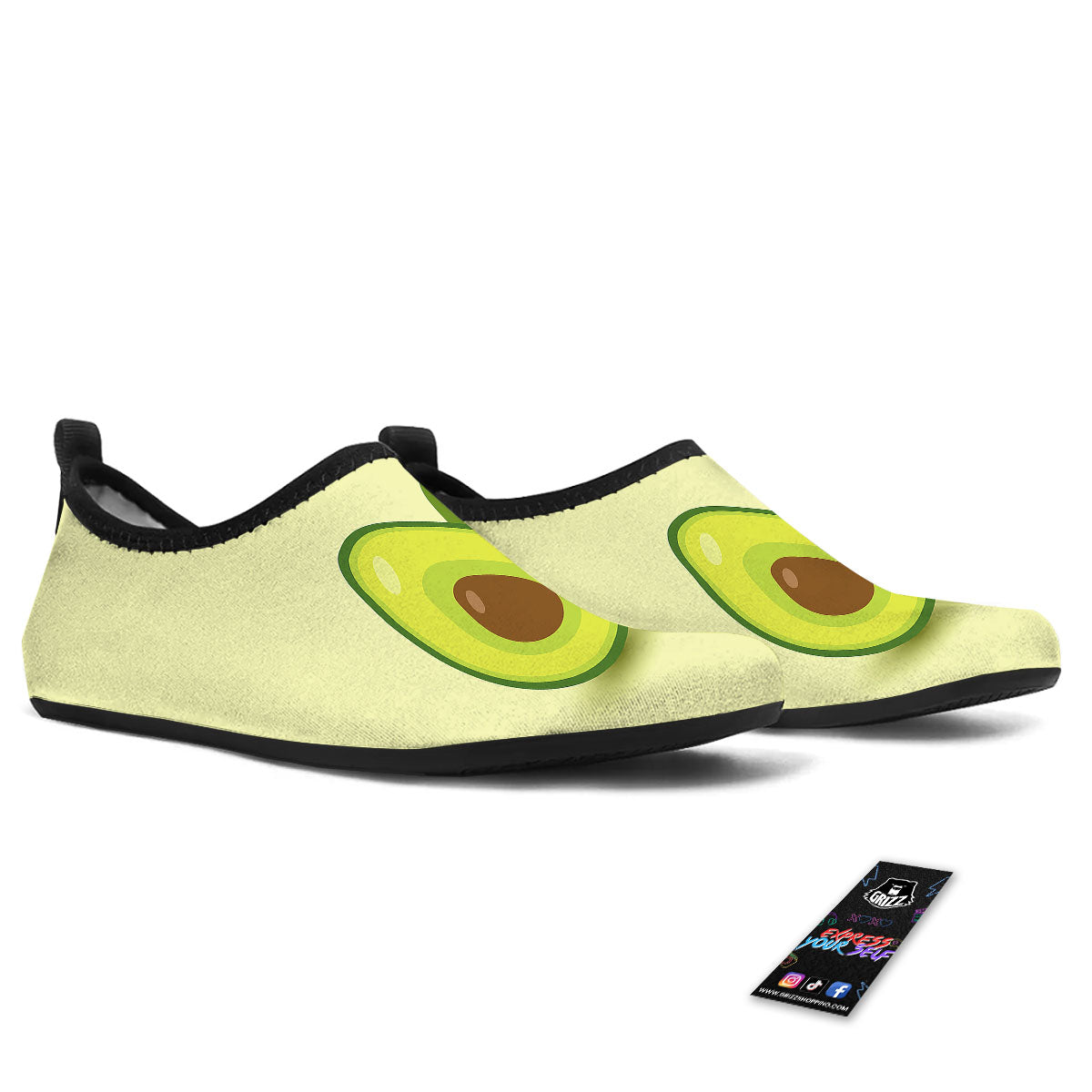 Avocado Green Print Water Shoes-grizzshop