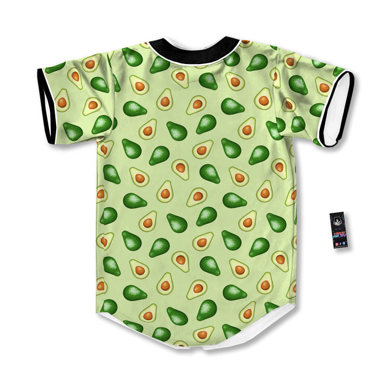 Avocado Half Cut Print Baseball Jersey-grizzshop
