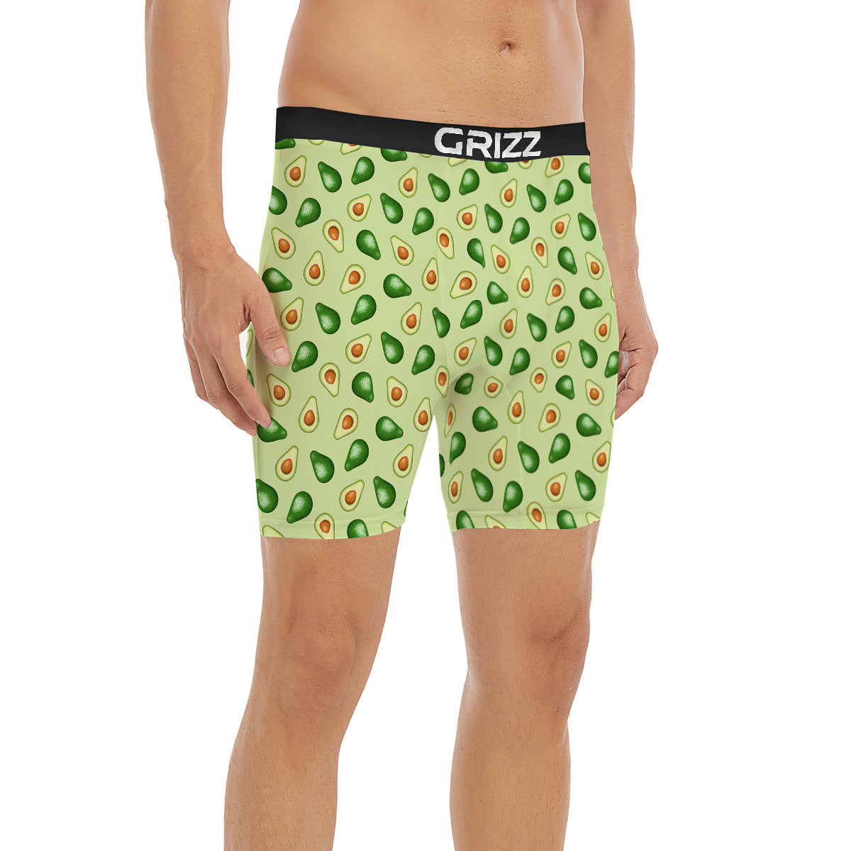 Avocado Half Cut Print Boxer Briefs-grizzshop