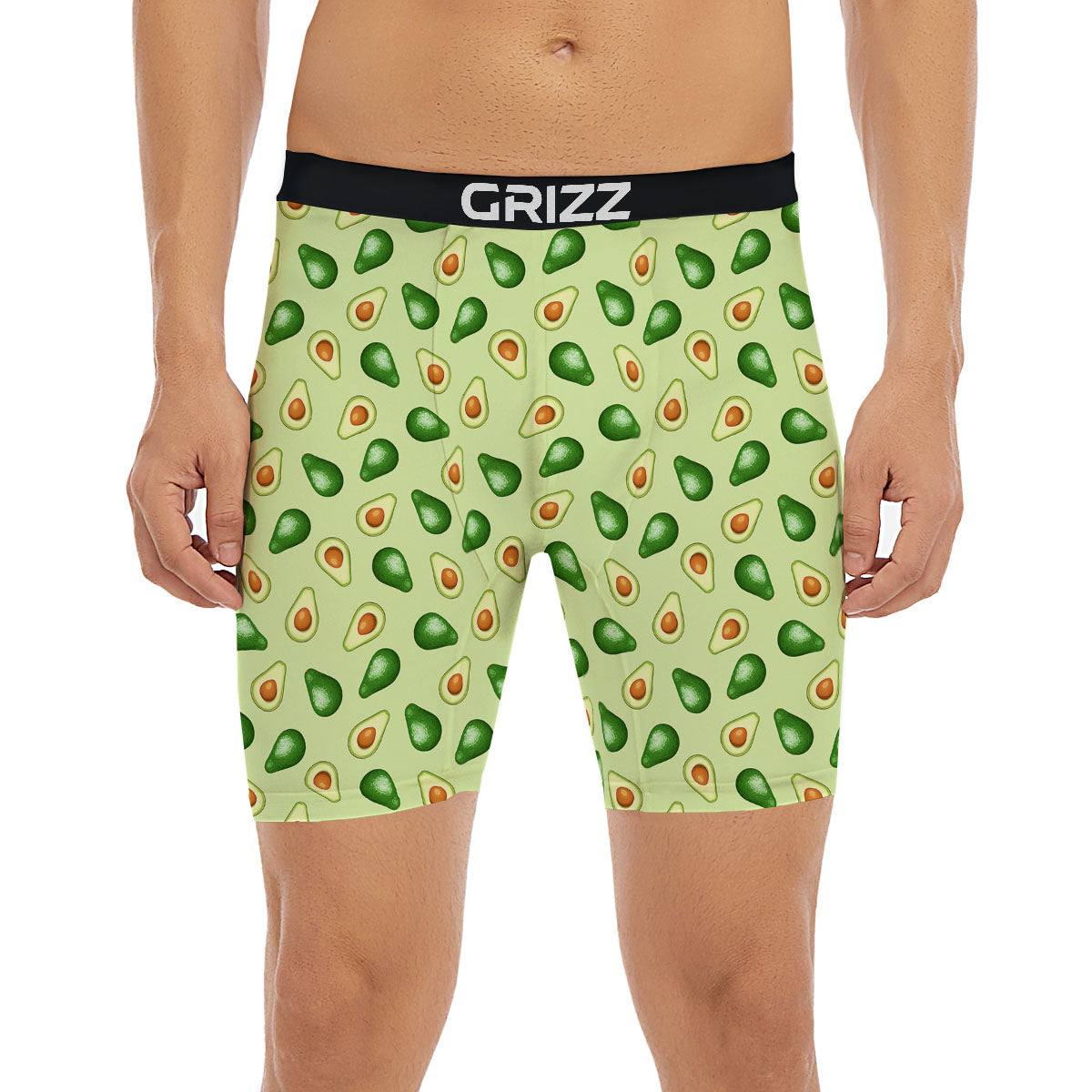 Avocado Half Cut Print Boxer Briefs-grizzshop