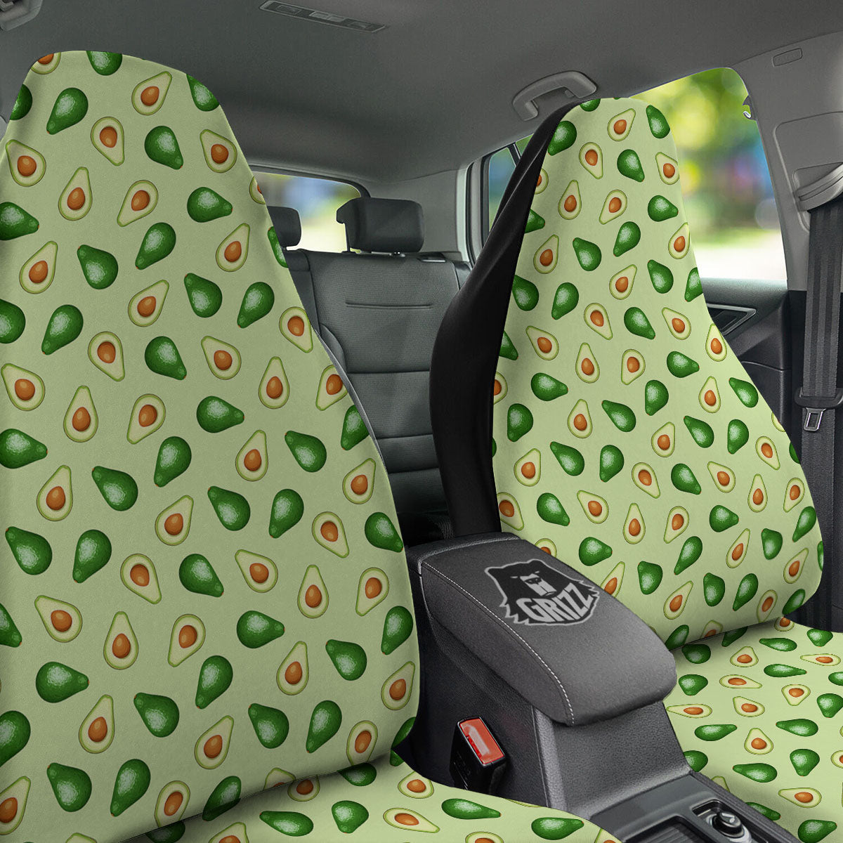 Avocado Half Cut Print Car Seat Covers-grizzshop