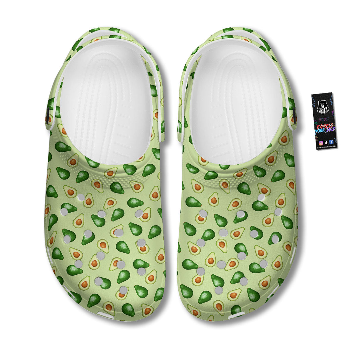 Avocado Half Cut Print Clog-grizzshop