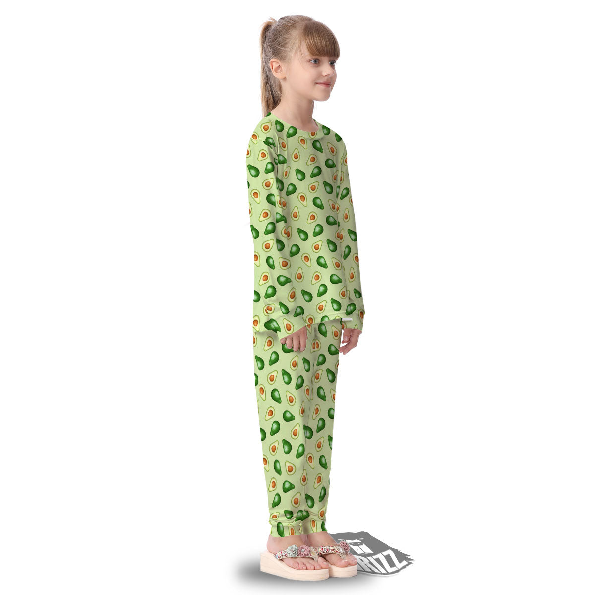 Avocado Half Cut Print Kid's Pajamas-grizzshop