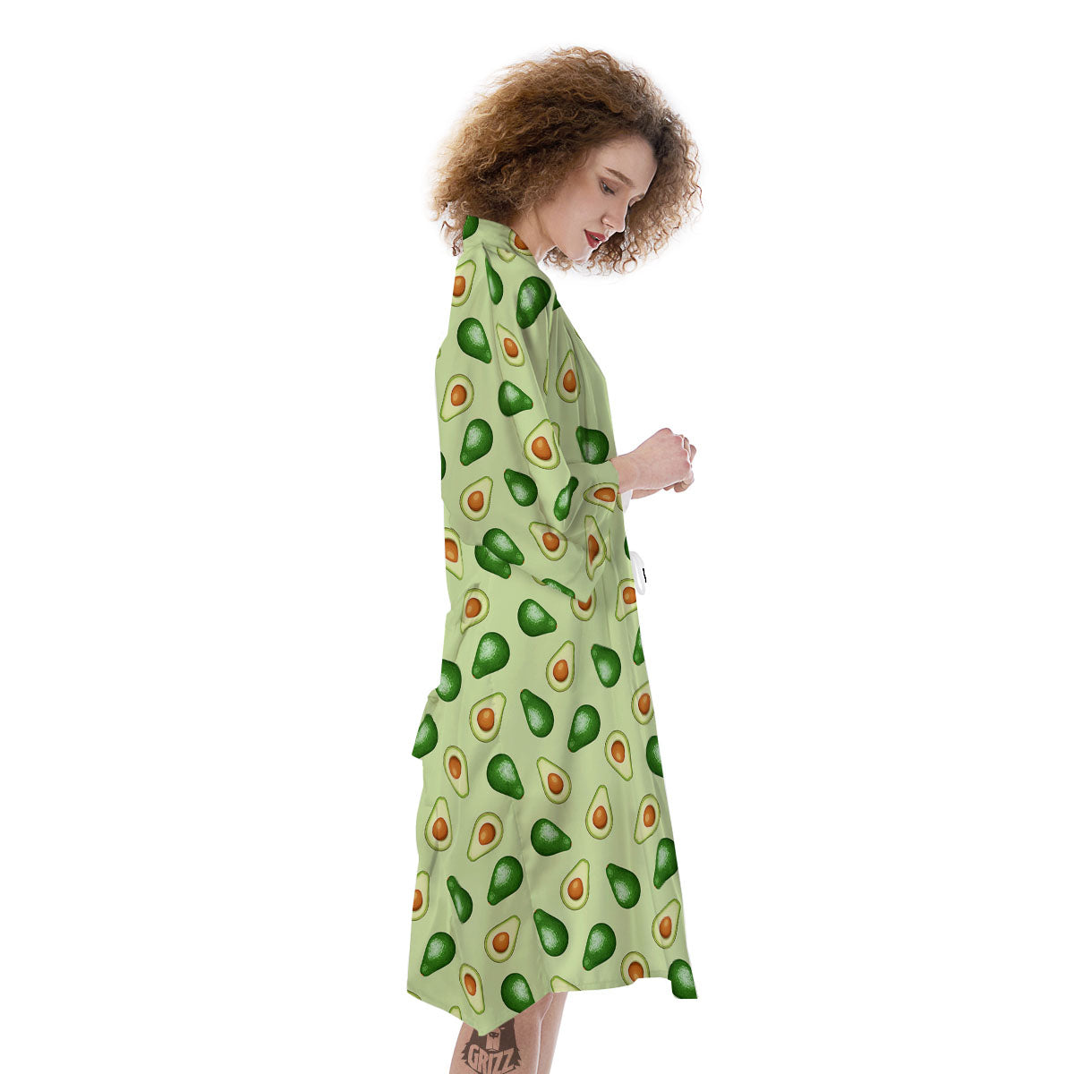 Avocado Half Cut Print Kimono-grizzshop