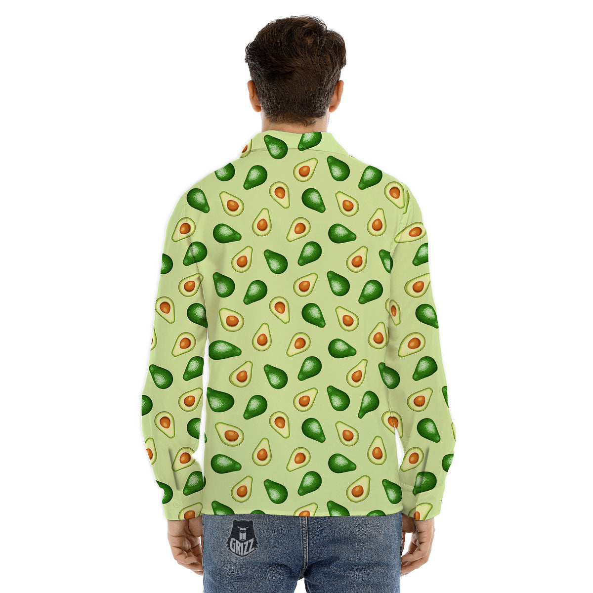 Avocado Half Cut Print Men's Dress Shirts-grizzshop