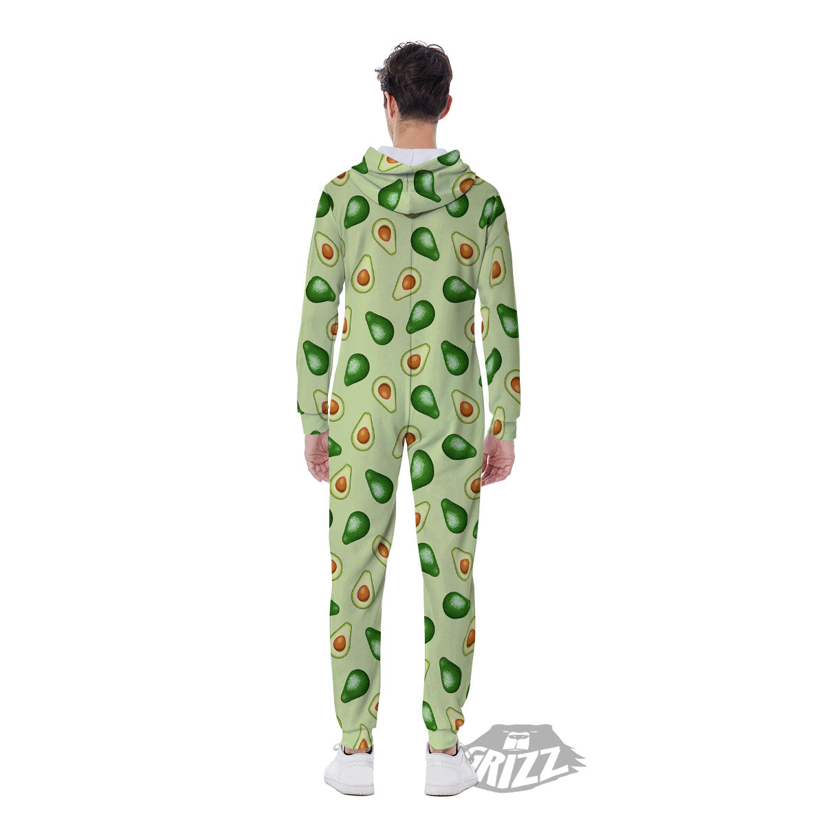 Avocado Half Cut Print Men's Jumpsuit-grizzshop