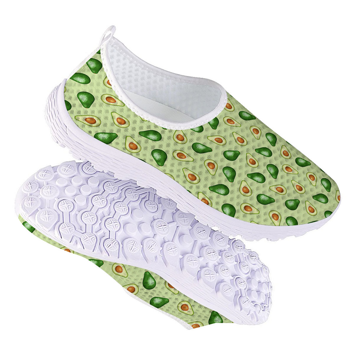 Avocado Half Cut Print Nurse Shoes-grizzshop