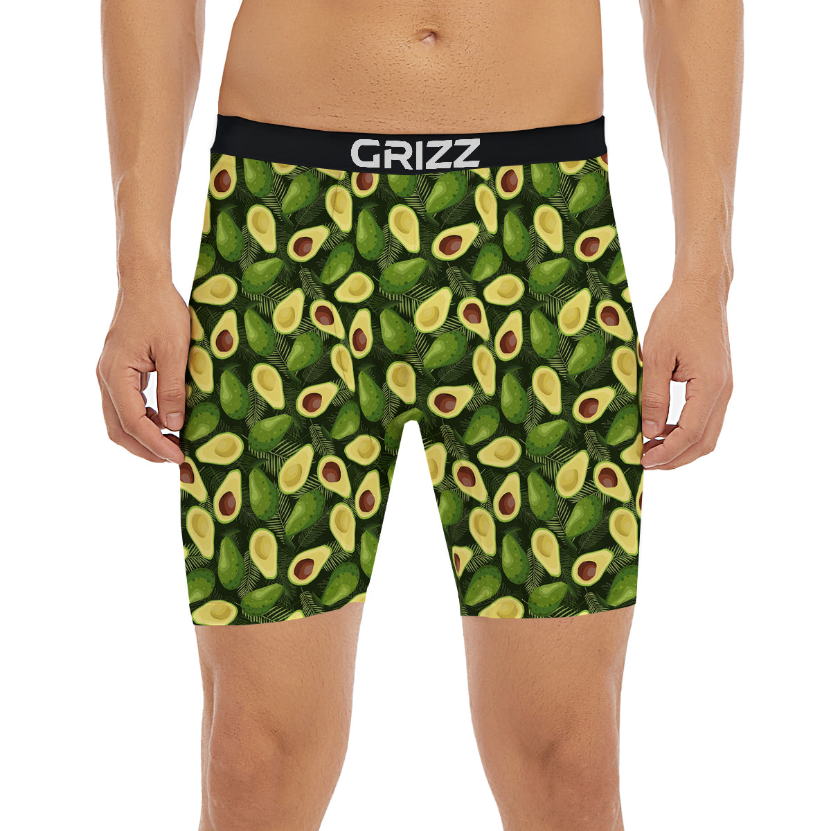 Avocado Half Cut Print Pattern Boxer Briefs-grizzshop