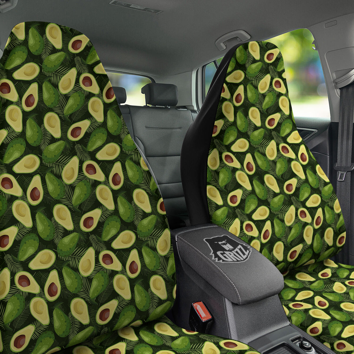Avocado Half Cut Print Pattern Car Seat Covers-grizzshop