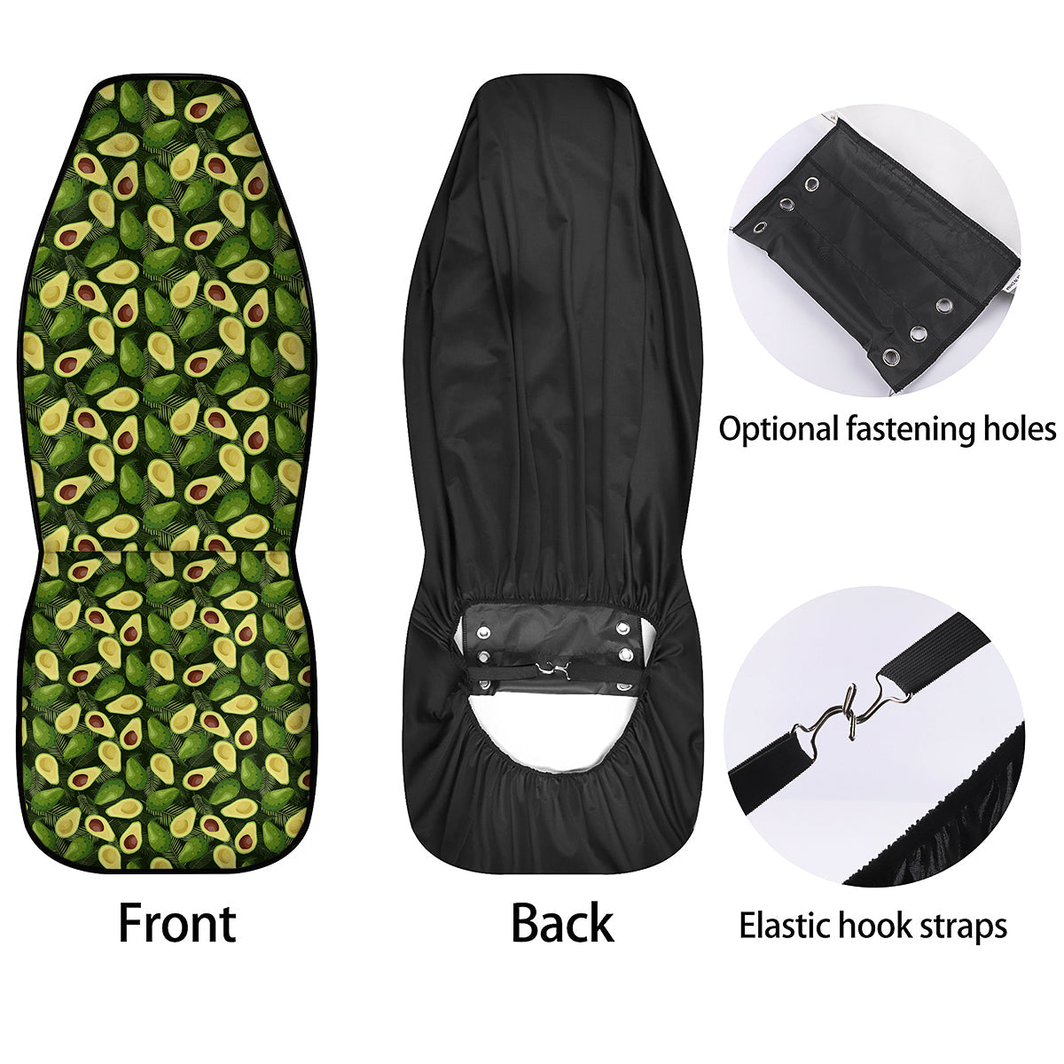 Avocado Half Cut Print Pattern Car Seat Covers-grizzshop