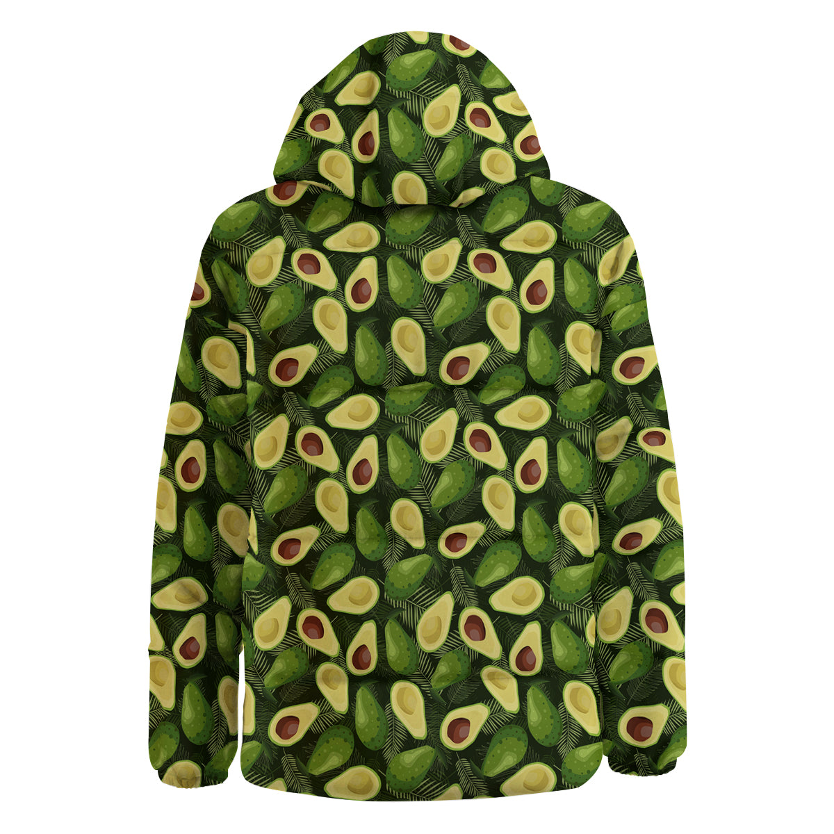Avocado Half Cut Print Pattern Down Jacket-grizzshop