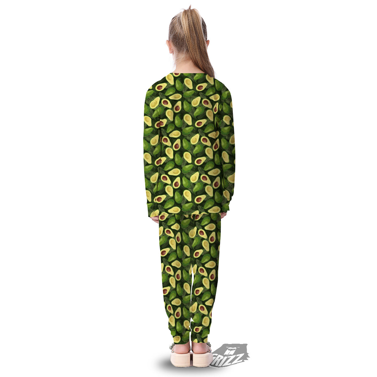Avocado Half Cut Print Pattern Kid's Pajamas-grizzshop