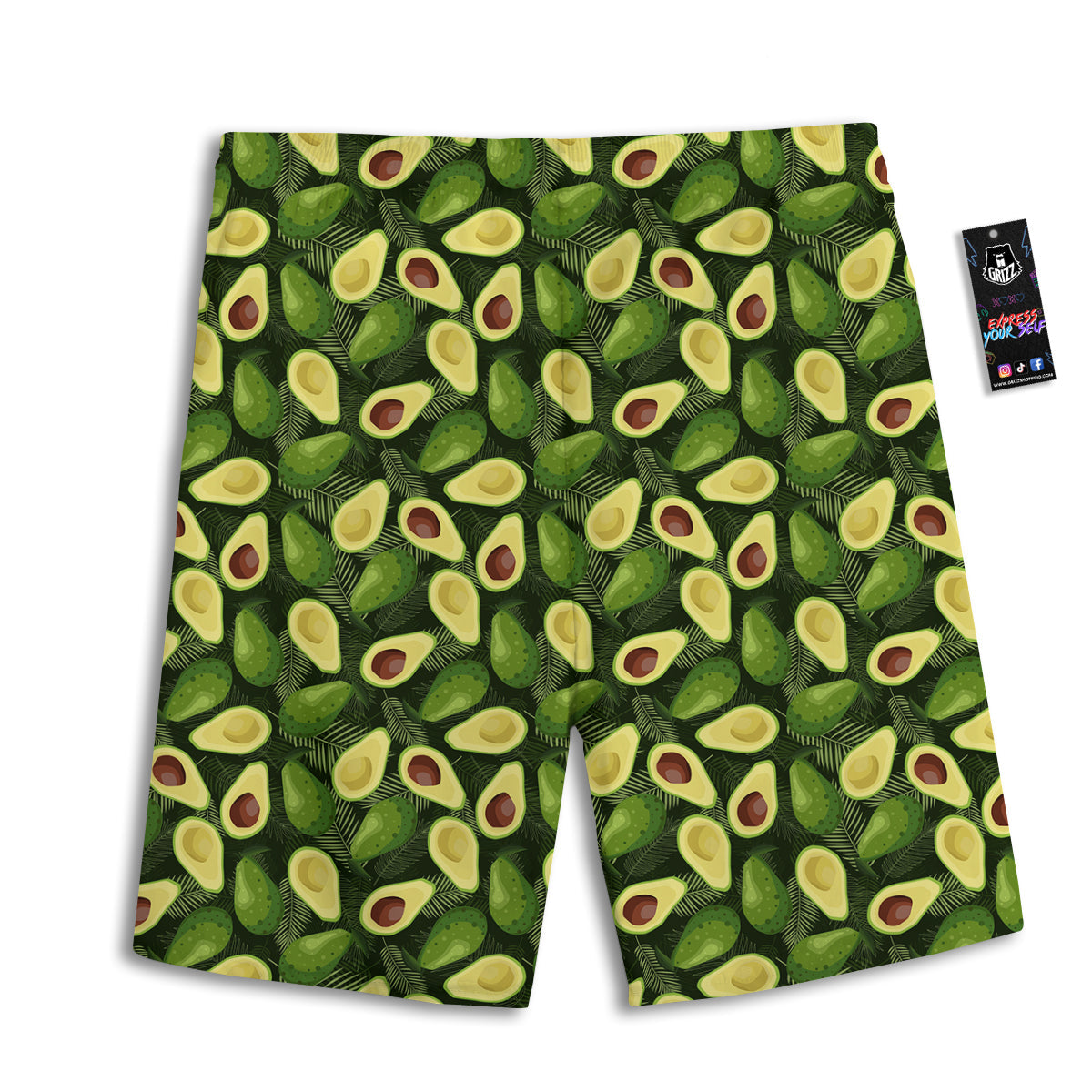 Avocado Half Cut Print Pattern Men's Athletic Shorts