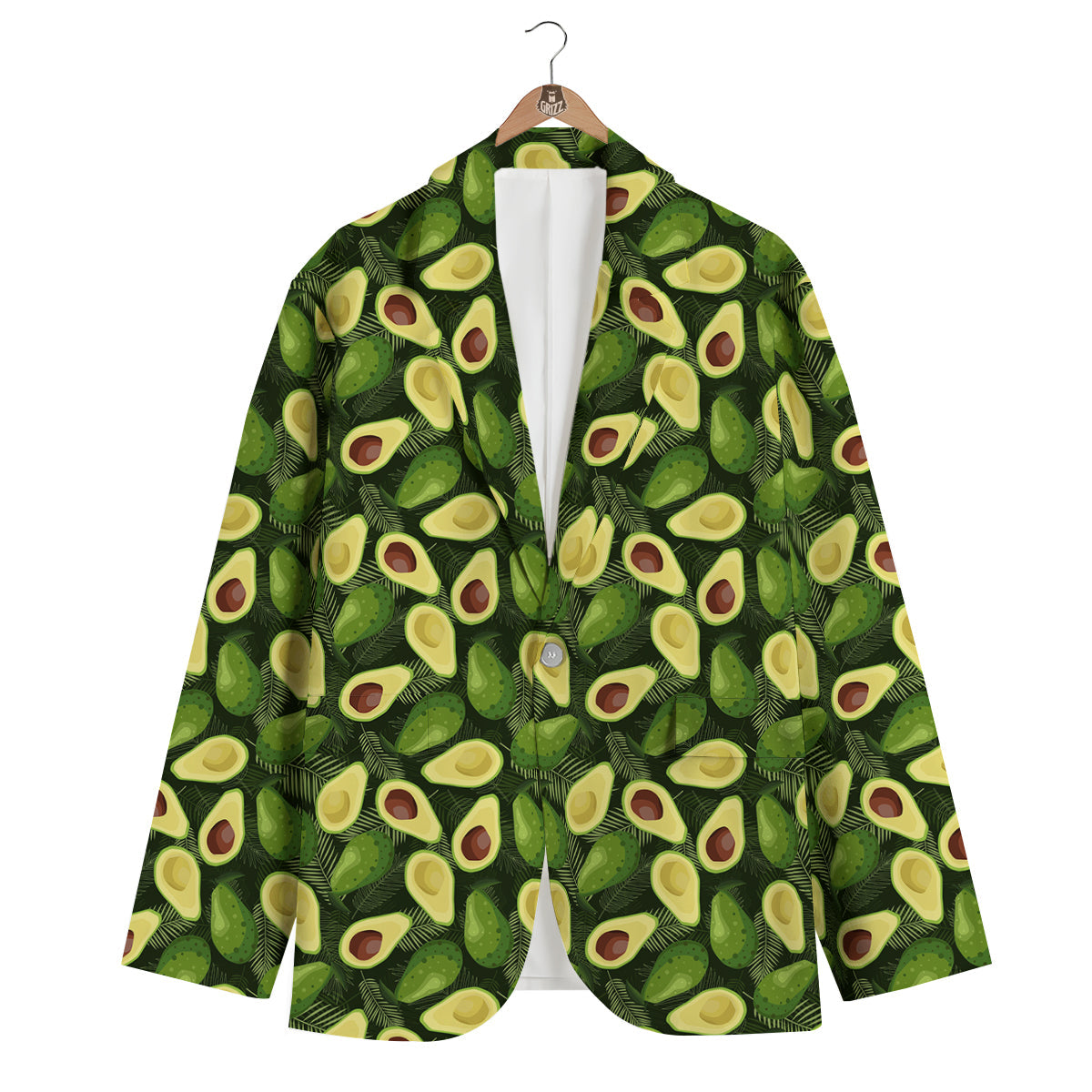 Avocado Half Cut Print Pattern Men's Blazer-grizzshop