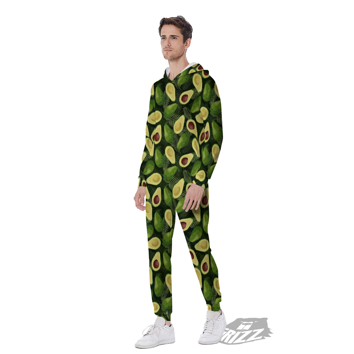 Avocado Half Cut Print Pattern Men's Jumpsuit-grizzshop