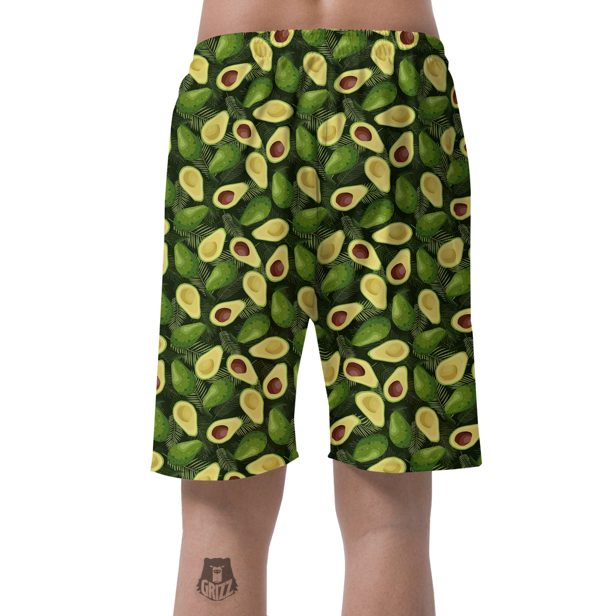 Avocado Half Cut Print Pattern Men's Shorts-grizzshop