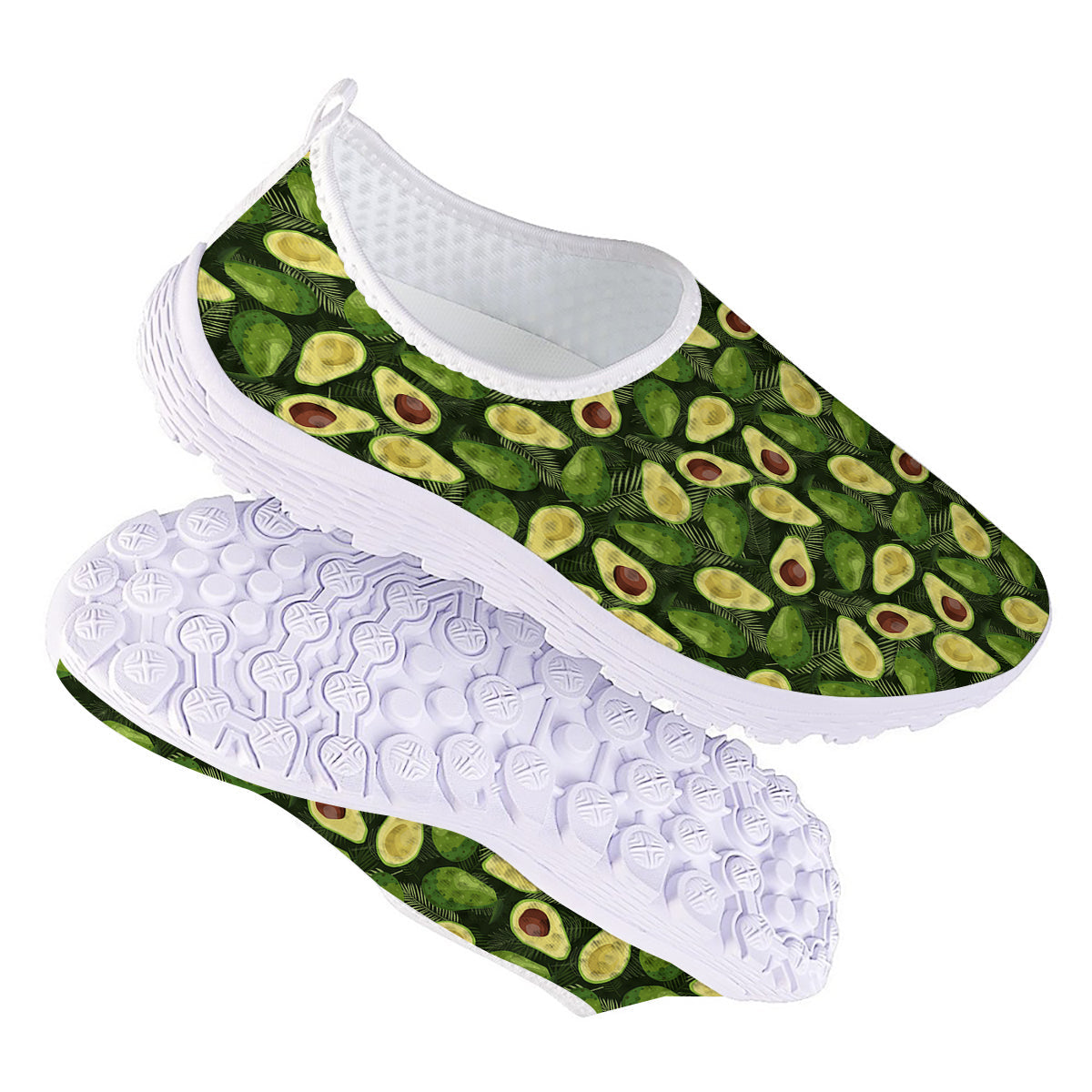 Avocado Half Cut Print Pattern Nurse Shoes-grizzshop