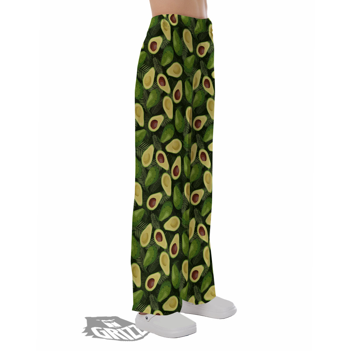 Avocado Half Cut Print Pattern Pajama Pants-grizzshop