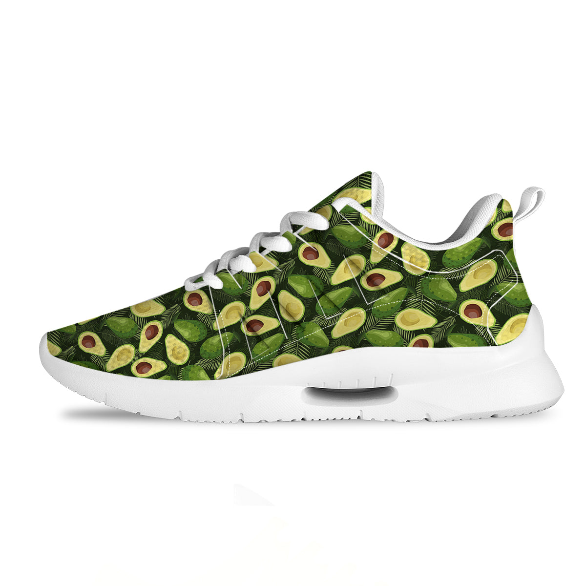 Avocado Half Cut Print Pattern Tennis Shoes-grizzshop