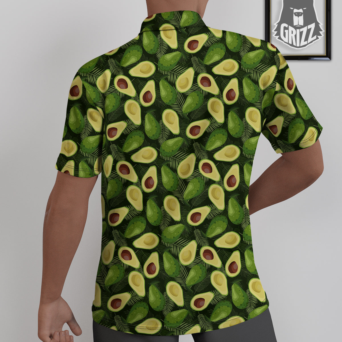 Avocado Half Cut Print Pattern Untucked Shirts-grizzshop