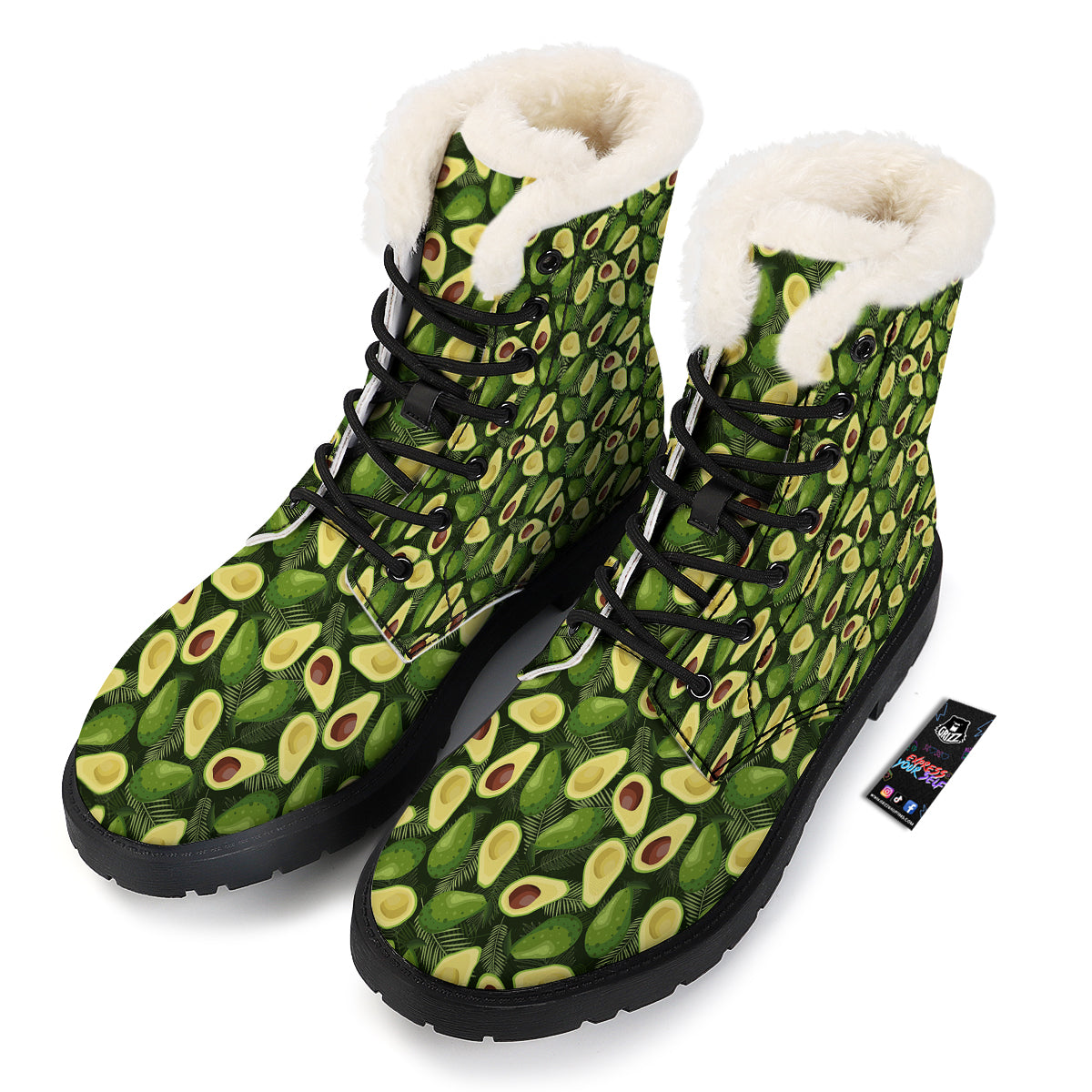 Avocado Half Cut Print Pattern Winter Boots-grizzshop