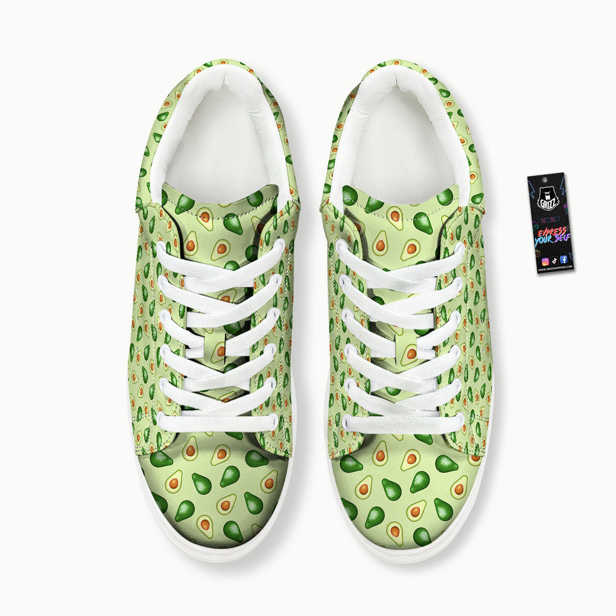 Avocado Half Cut Print Platform Shoes-grizzshop
