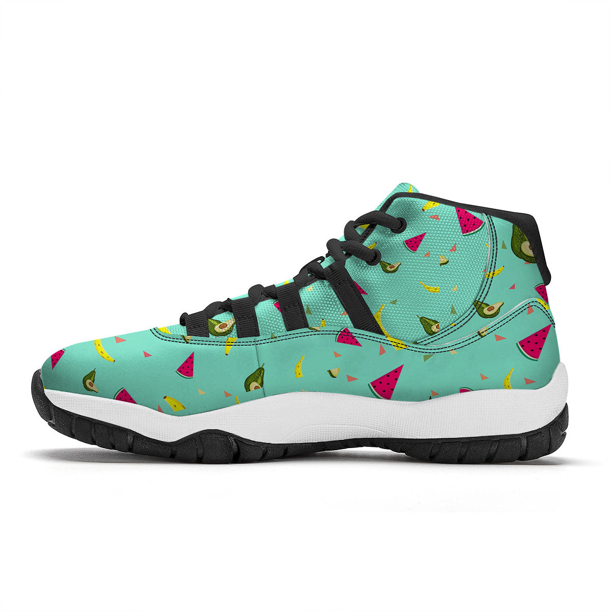 Avocado Mix Fruit Black Bball Shoes-grizzshop