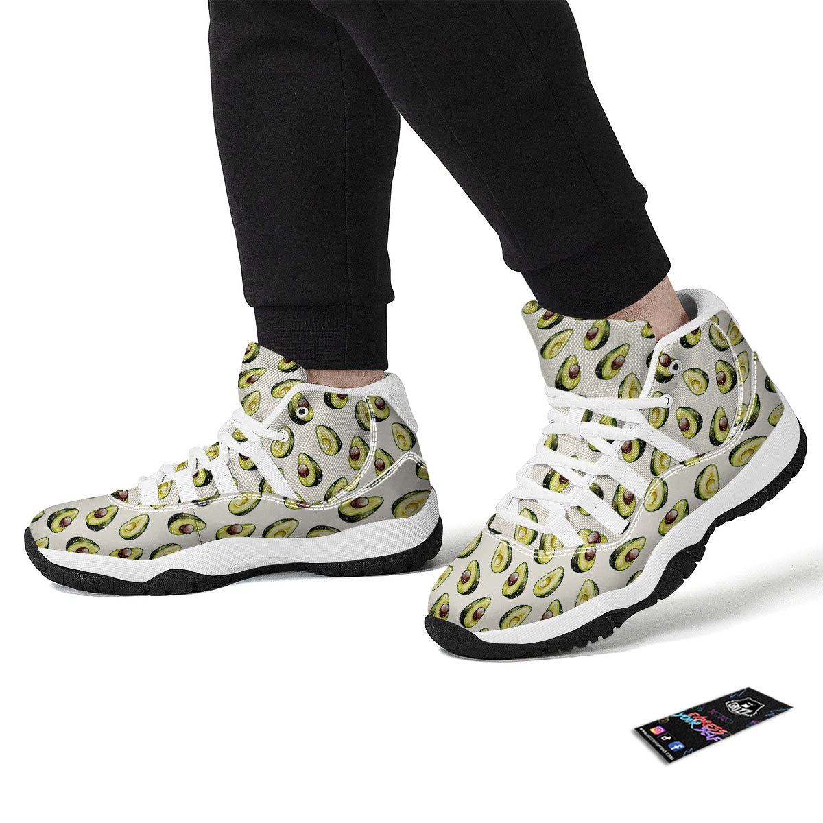 Avocado Print White Bball Shoes-grizzshop