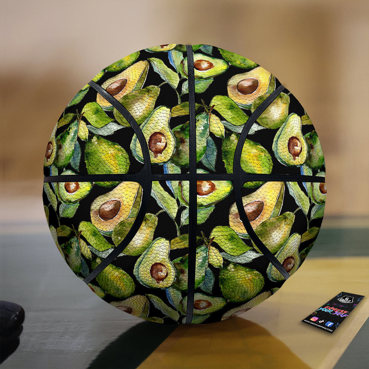 Avocado Watercolor Print Pattern Basketball