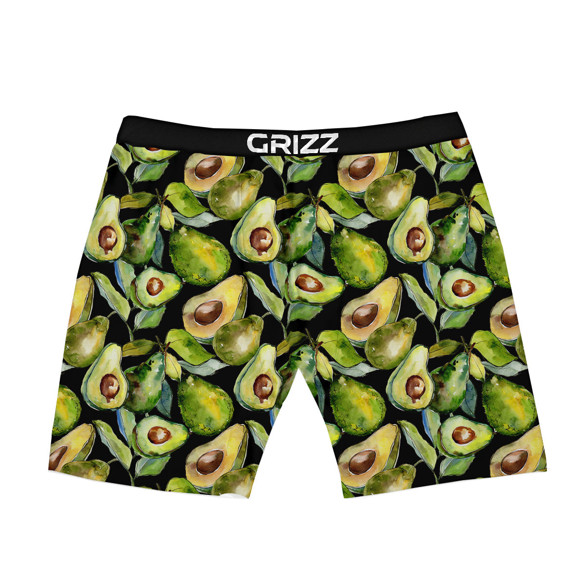Avocado Watercolor Print Pattern Boxer Briefs-grizzshop