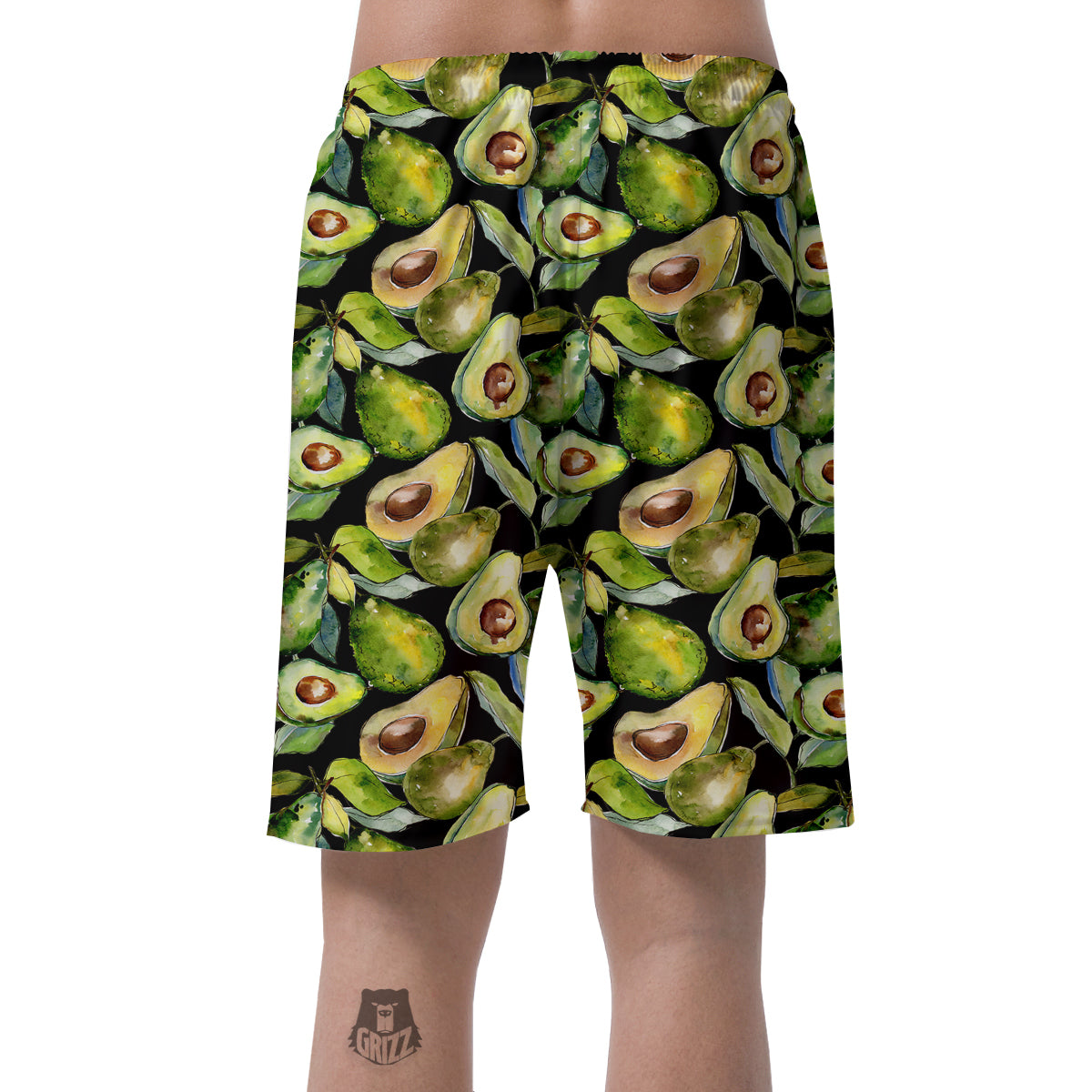 Avocado Watercolor Print Pattern Men's Shorts-grizzshop