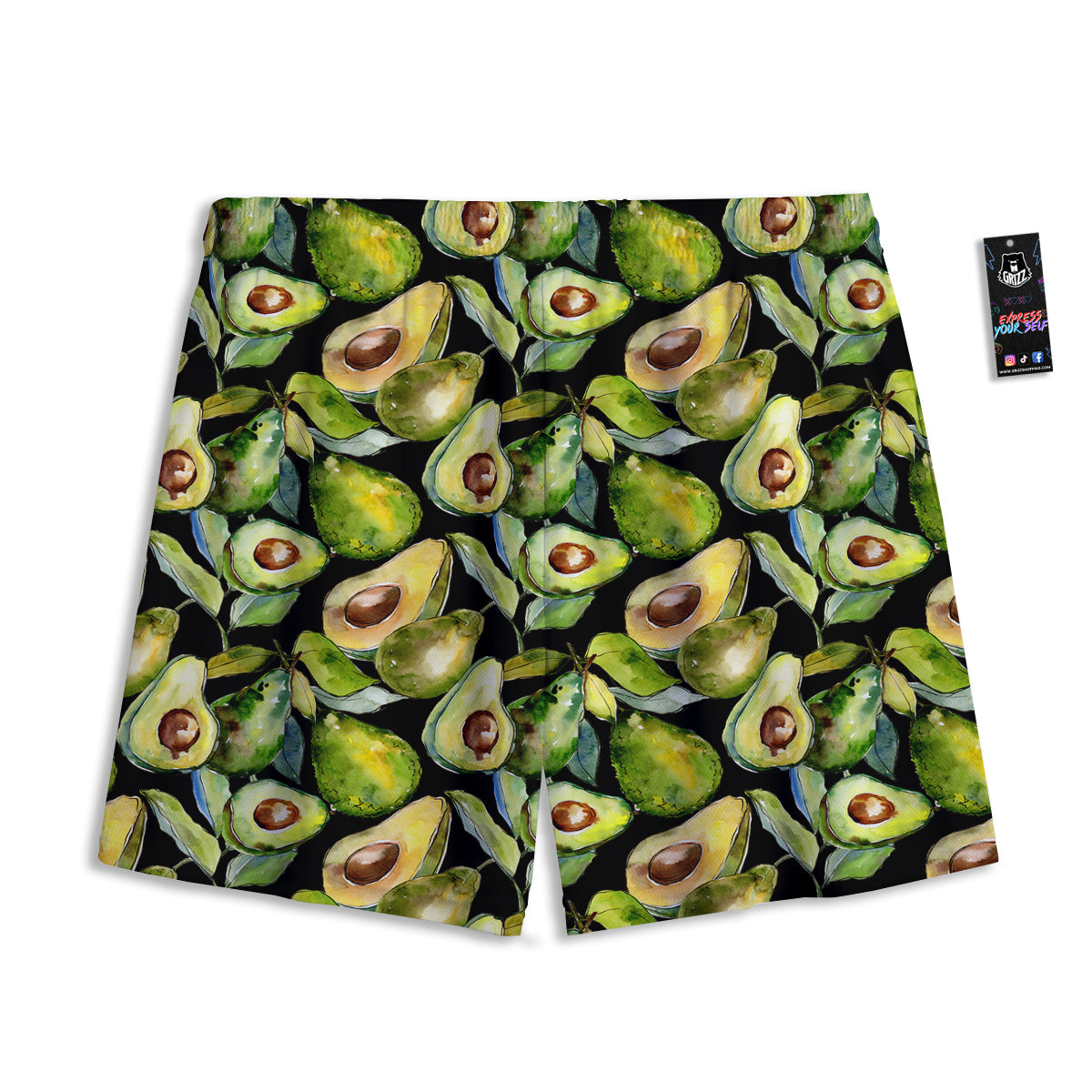 Avocado Watercolor Print Pattern Mesh Shorts